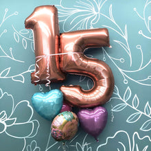 Load image into Gallery viewer, Happy Birthday 40" Number Balloon Bouquet (Double Digits)