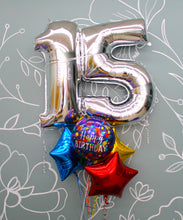 Load image into Gallery viewer, Happy Birthday 40" Number Balloon Bouquet (Double Digits)