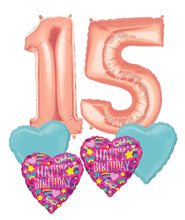 Load image into Gallery viewer, Happy Birthday 40" Number Balloon Bouquet (Double Digits)