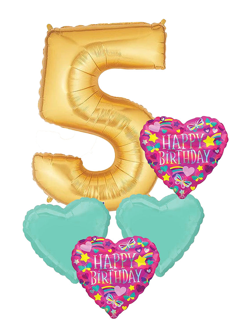 Happy Birthday Number Balloon Bouquet (Single Digit) – Art Factory Play ...