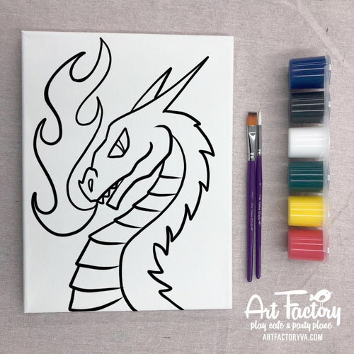 Pre-Traced Canvas - Dragon