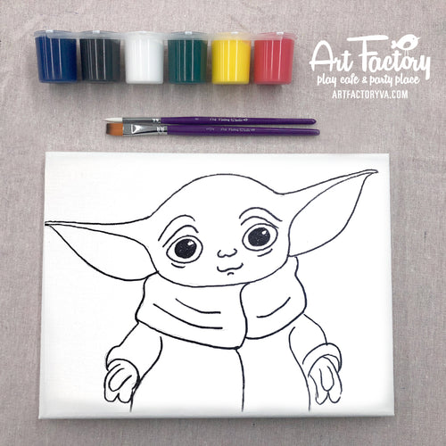 Pre-Traced Canvas - Baby Yoda
