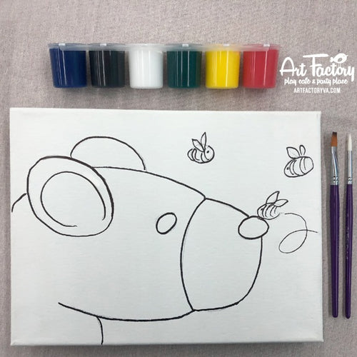 Pre-Traced Canvas - Bumble Bear