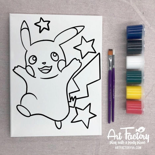 Pre-Traced Canvas - pikachu