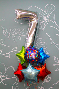 Balloon Bouquet - Happy Birthday Number Bouquet (Single Digit)