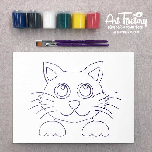 Pre-Traced Canvas - Kitty
